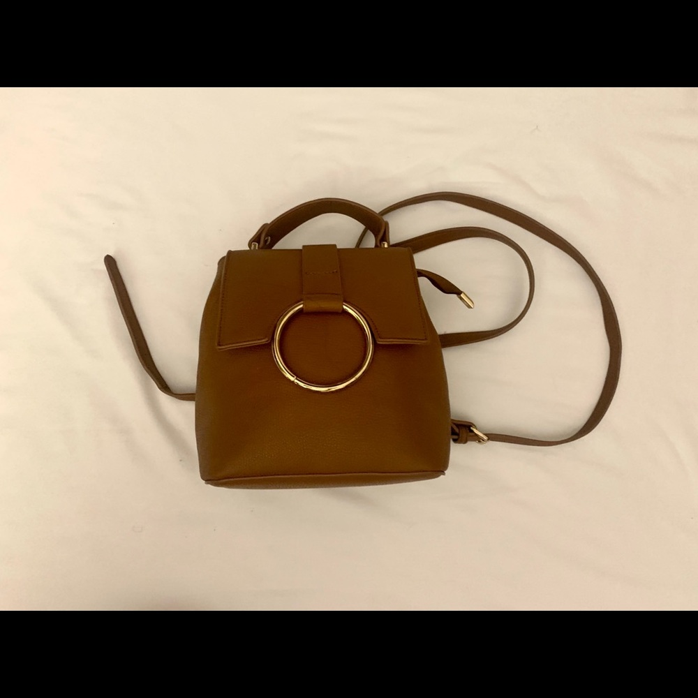 Mini faux leather backpack